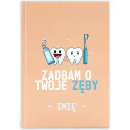 kalendarz-ksiazkowy-2026-zadbam-o-twoje-zeby-brzoskwiniowy-na-prezent-wzory