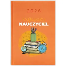 kalendarz-ksiazkowy-2026-najlepszy-nauczyciel-pomaranczowy-na-prezent-wzory