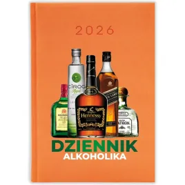 kalendarz-ksiazkowy-2026-dziennik-alkoholika-pomaranczowy-na-prezent-wzory