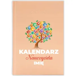 kalendarz-ksiazkowy-2026-kalendarz-nauczyciela-brzoskwiniowy-prezent-wzory
