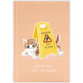 kalendarz-ksiazkowy-2026-caution-cute-cat-brzoskwiniowy-prezent-mix-wzorow