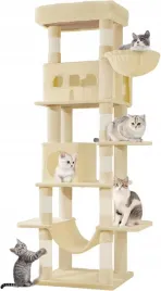 drapak-dla-kota-wieza-slupek-do-drapania-odcienie-bezu-drapak-wysoki-170cm