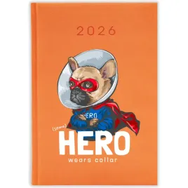 kalendarz-ksiazkowy-2026-hero-wears-collar-pomaranczowy-planer-prezent-wz