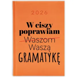 kalendarz-ksiazkowy-2026-poprawiam-gramatyke-pomaranczowy-na-prezent-wzory