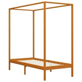 vidaxl-rama-lozka-z-baldachimem-miodowy-braz-lita-sosna-90x200-cm