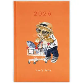 kalendarz-ksiazkowy-2026-let-s-shop-pomaranczowy-planer-prezent-mix-wzorow