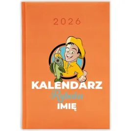 kalendarz-ksiazkowy-2026-kalendarz-rybaka-imie-pomaranczowy-prezent-wzory