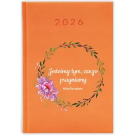kalendarz-ksiazkowy-2026-jestesmy-tym-czego-pragniemy-pomaranczowy-wzory