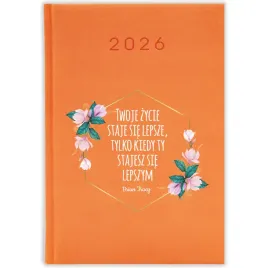 kalendarz-ksiazkowy-2026-twoje-zycie-staje-sie-lepsze-pomaranczowy-wzory
