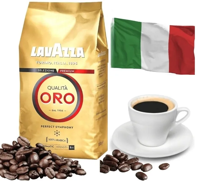 KAWA LAVAZZA ORO QUALITA ZIARNISTA 1KG 100% ARABICA + SŁODKI GRATIS