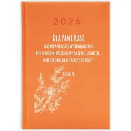 kalendarz-planer-2026-dzieujemy-za-serce-usmiech-imie-pomaranczowy-wzory