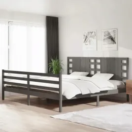 vidaxl-rama-lozka-szara-lite-drewno-sosnowe-200-x-200-cm