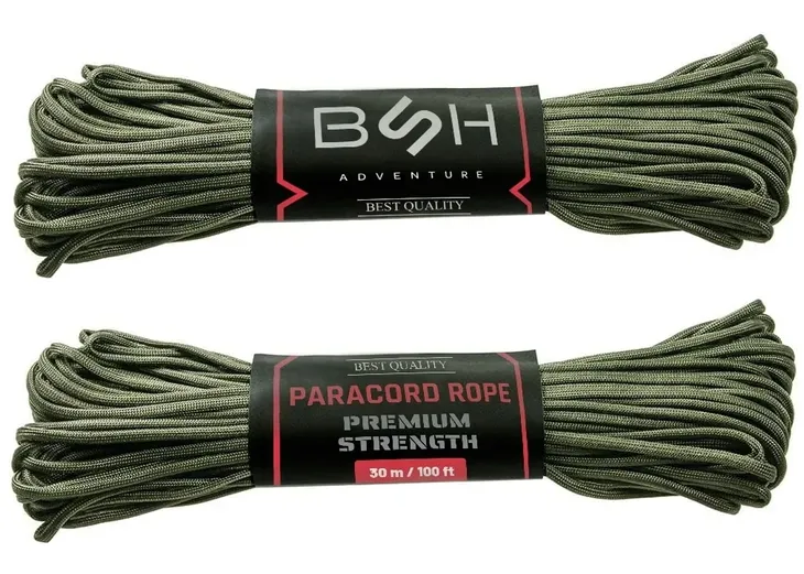 SUPER MOCNA LINKA PARACORD BSH PREMIUM 30m Udźwig aż 250 kg OLIVE ZIELONA