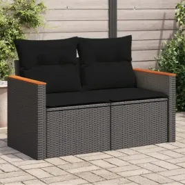 vidaxl-sofa-ogrodowa-z-poduszkami-2-osobowa-czarna-polirattan