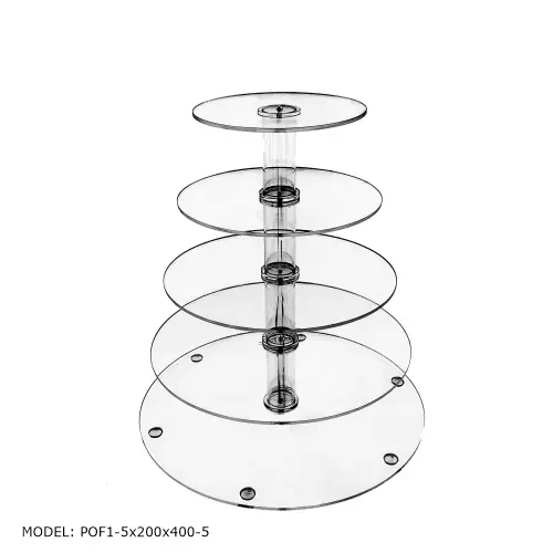 Patera 5 piętrowa STRONG z plexi 5mm, Stelaż na praliny ciasta, Słodki stół
