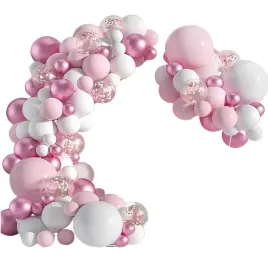 girlanda-balonowa-rozowa-roczek-chrzest-urodziny-dziewczynka-balony-zestaw