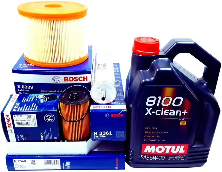 4 FILTRY BOSCH 5L OLEJU MOTUL 5W30 AUDI A6 C7 2.0 TDI 150 190 KM EURO 6