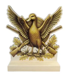 statuetka-mysliwska-kaczka-polowanie-drewniane-trofeum-bron-18x17-cm-opis