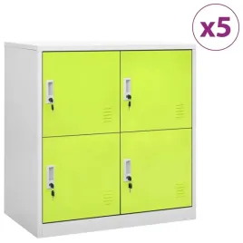 vidaxl-szafki-zamykane-5-szt-jasnoszaro-zielone-90x45x925-cm