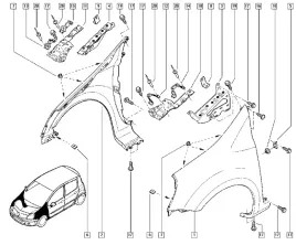 oryg-mocowanie-blotnika-uchwyt-lewy-przod-renault-modus