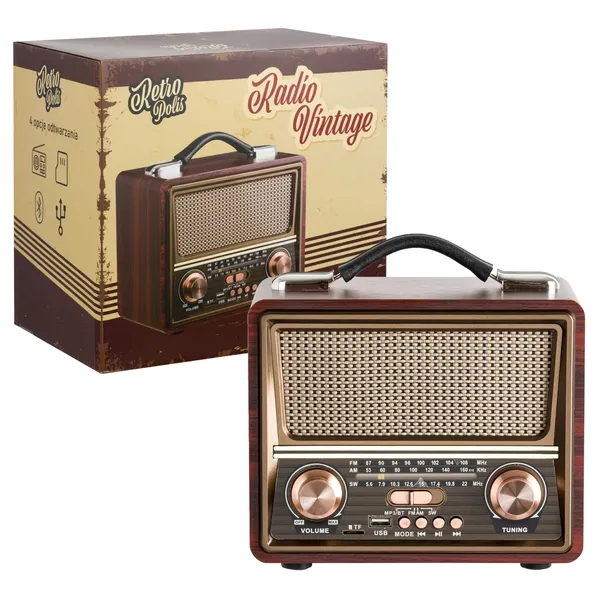 Radio sieciowo-bateryjne AM, FM, SW Retropolis Seattle