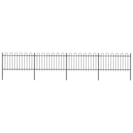 vidaxl-ogrodzenie-z-zaokraglonymi-koncami-stalowe-68-x-1-m-czarne
