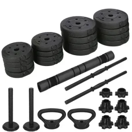 hantle-regulowane-bitumiczne-zestaw-hantli-cwiczen-2x15kg-gryf-kettle-30kg