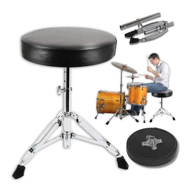 TABORET SKŁADANY STOŁEK PERKUSYJNY DLA PERKUSISTY REGULOWANY 38-58CM 50KG