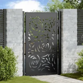 vidaxl-brama-ogrodowa-czarna-105x155-cm-stalowy-wzor-plomienia