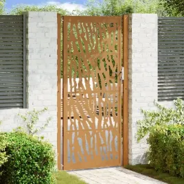 vidaxl-brama-ogrodowa-105x205-cm-stal-nierdzewna-wzor-sladu