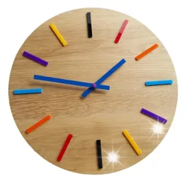zegar-scienny-drewniany-debowy-akrylowy-color-full-wood-okragly-kwarcowy
