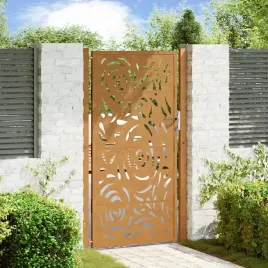 vidaxl-brama-ogrodowa-105x180-cm-stal-nierdzewna-wzor-plomienia