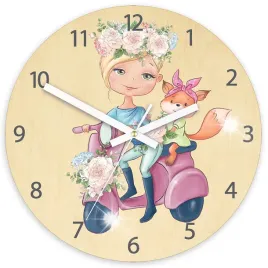zegar-scienny-ze-wzorem-dziewczynki-akrylowy-dziewczynka-na-motorze-okragly