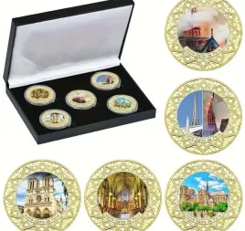 katedra-notre-dame-paryz-zabytki-francja-zestaw-monet-5szt-replika