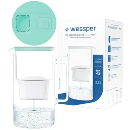 szklany-dzbanek-na-wode-z-wkladem-filtrujacym-wessper-d2-borosilicate-3-l