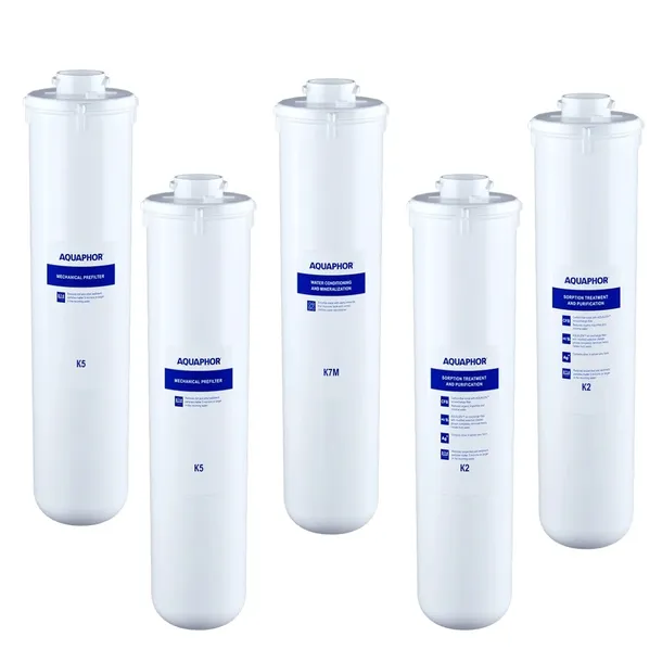 Zestaw wkładów do Aquaphor RO-101S Morion, wkłady 2 x K5, 2 x K2, K7M