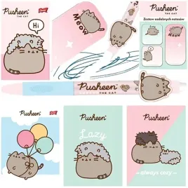 wyprawka-szkolna-pusheen-pastelowy-kotek-zeszyty-dlugopis-wymazywalny