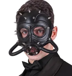 maska-halloweenowa-czarna-z-kolcami-wojownik-steampunk-dodatek-halloween