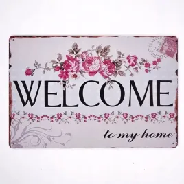 tabliczka-dekoracyjna-metalowa-flowers-welcome