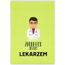 kalendarz-ksiazkowy-2026-zaufaj-mi-jestem-lekarzem-seledynowy-prezent-wzory
