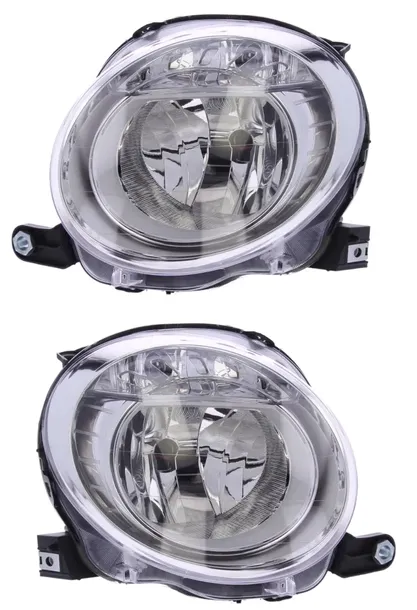 REFLEKTORY LAMPY PRZEDNIE FIAT 500 07-15 KOMPLET PRAWA + LEWA NOWE