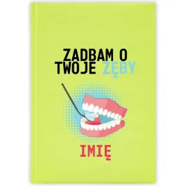 kalendarz-ksiazkowy-2026-dbam-o-twoje-zeby-seledynowy-planer-prezent-wzory