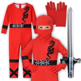 stroj-ninja-przebranie-wojownika-kostium-bal-karnawal-miecz-katana-104-110