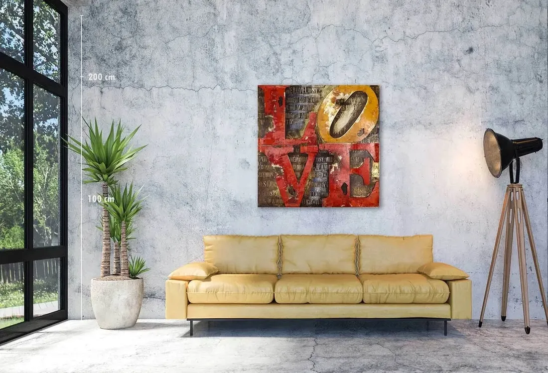 obraz-metalowy-3d-loft-script-love-85x85-cm