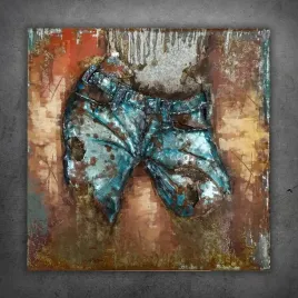 obraz-metalowy-3d-loft-jeans-front-100x100-cm