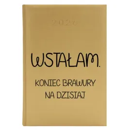 kalendarz-ksiazkowy-a5-2026-zloty-planer-dzienny-wstalam-koniec-brawury