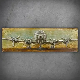 obraz-metalowy-3d-loft-samolot-2-180x56-cm
