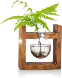 stojak-do-rozmnazania-roslin-drewniany-szklane-doniczki-terrarium-wazon