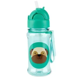 skip-hop-bidon-tritanowy-ze-slomka-rurka-dla-dzieci-pies-piesek-mops-355-ml