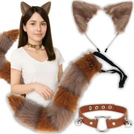 stroj-kota-lisa-wilka-furry-therian-ogon-uszy-choker-zestaw-cosplay-futrzak